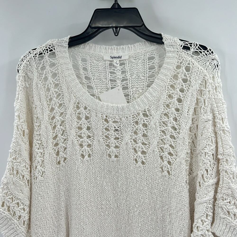 Splendid Collection Women's Short Sleeve Sweater - White - Small - New with tags - Picture 4 of 6